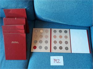 MYNTER 10 Siges myntalbum 1øre -5kr med en del mynter i forskjellig kvalitet. Vekt 3,7 kilo