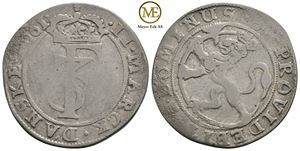 2 mark 1661 Frederik III. Kv.1
