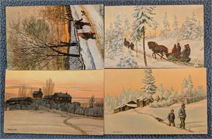 VALSTAD, Otto, lot 4 kort, utgiver J.F.