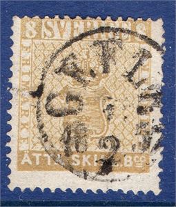 F4e 8 skill bco,matt gul stpl Gefle 1.2.1857,prövningsbevis Grönlund, "äkta, oreparerat". (F 11 000:-)