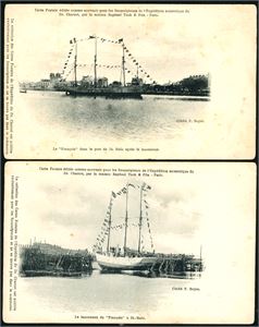 Two postcards from a French Antarctic expedition.