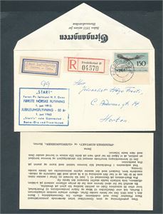 FØRSTEFLYVNING Jubileumsflyvning Borre-Øra 1962. Komplett med innhold