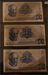 10 kroner 1976 QR, QX, QY. VK