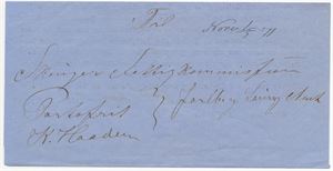 Håndskrevet Nore 1/5 71 (BU) på portofritt helbrev til Skouger.