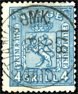 14. 4 skill 4, stemplet "Christiania Omk. 23.10.1871".