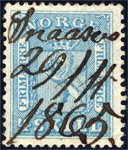 8. 4 skill, anert med håndskrevet "Snaasen 29/11 1865" (NT). Luksus.