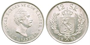 12 skilling 1845 Oscar I. Kv.0