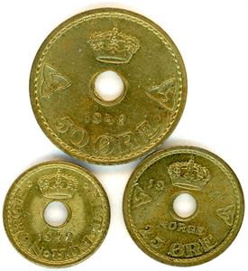 Londonmyntene 1942 i komplett sett. 0