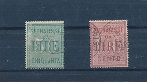 ITALIA o Mi 2-3, 2 avgiftsmerker, 1884-utgaven (€ 42)