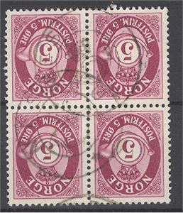 Kronet Posthorn Nesbru (Ak,8pkt) på fireblokk NK 240