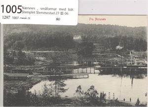 Nærsnes , småformat med båt.  Stemplet Slemmestad 27-III-06