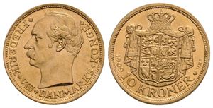 10 kroner 1909 Frederik VIII. Kv.0/01