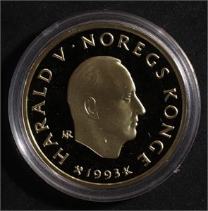 1500 kroner 1993 Norge Proof Gull, Telemarkskjører
