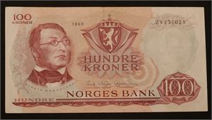 100 kroner 1969 Z. Kv.1/1+