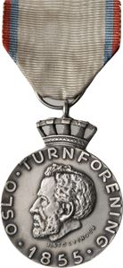 Oslo turnforening medalje i sølv. Kv.0/01