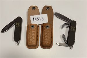 KNIVER Kvalitetskniver fra Aitor med skinn futteral. Butikkpris 1100 kroner