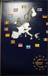 EURO samling i Leuchtturm specialalbum med euromynt i proof kvalitet från 12 länder, nom. cirka 48€