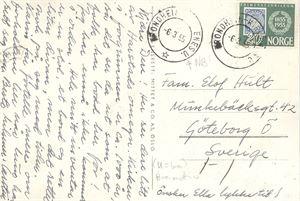 IIL Postkort st. Trondheim - Kirkenes U 6-3-55 på kort fra Trondenes