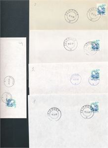 FELTPOST (Øvelse Agder 1991) 9 forskjellige stempler på uadresserte brev. 4 steder identifisert (notert på baksiden)