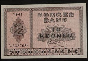 2 kroner 1941 Norge 1/1+ A5387684