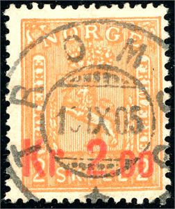 87 I. 2 kr Provisorie, fullstemplet "Tromsø 13.9.05".
