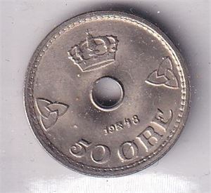 50 øre 1948, kvalitet 0!