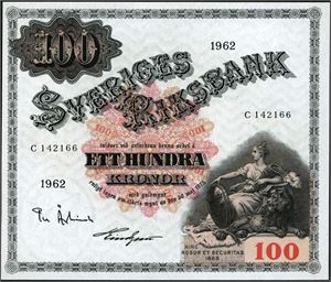 100 kronor 1962, serie C 142166. 01