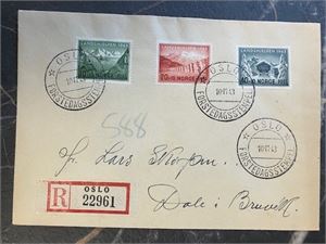 FDC Landshjelp 1 fra 1943 - pent Rek.brev