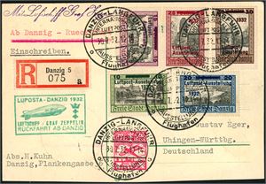 Germany. 13 Zeppelin-covers from germany and one from Danzig.