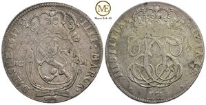 4 mark 1687 Christian V. Kongsberg. Kv.1 UNIK