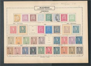 FUNCHAL x/o Gammelt albumark med 30+ forskjellige, i sin tid priset av Kaarvang (€ 236)