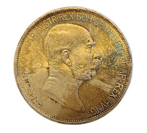 ÖSTERRIKE-UNGERN 5 kr 1908 minnesmynt för att uppmärksamma 60-årsjubileet av kejsar Frans Josefs