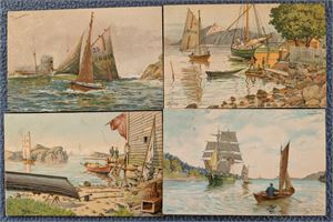 JOHNSSEN, Hjalmar, lot 4 kort, 3 er brukte, utgiver J.F.