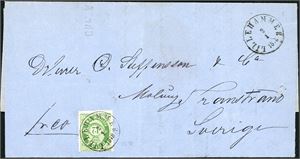 26. 12 øre skravert Posthorn på komplett brev, stemplet "Lillehammer 2.1.1878".