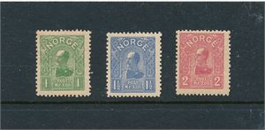 Nk 89-91 xx. Serie Haakon kroneverdier 1907 (Hk 9000)