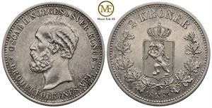 2 kroner 1885 Oscar II. Kv.01