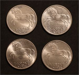 1 krone 1970, 1971, 1972, 1973. Kv.0