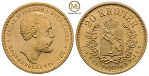 20 kroner 1878 Oscar II. Kv.0/01
