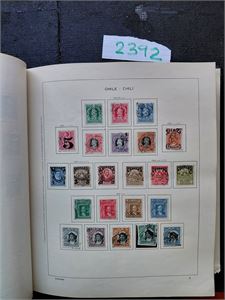 CHILE Mest stemplet samling i Schaubek klemperm med ark til 1995. Mye merker til ca 1985