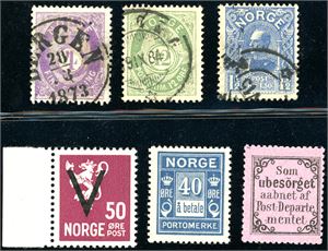 Norgessamling til 2023 i et Linder Falzlos-album i 6 bind. Tilnærmet komplett. De senere årene er merkene postfriske, og fra 1998 til 2023 er pålydende verdi kr 16.000,-.