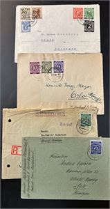 TYSKLAND 1946-49 4 brev, 3 til Norge