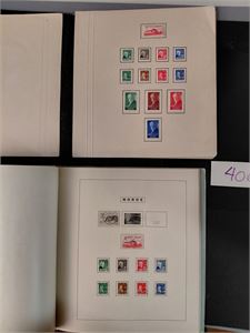 2 samlinger: Hengslet nesten komplett 1929-44 og brukt  til 1947. Merket satt inn som 272 har ikke attest. Stor katalogverdi, selv for hengslet