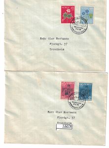 Nk 479-80 og 483-4, Sanitet og Flyktning på 2 brev stemplet "GRENAA-VARBERG EUROPAFERGEN 8-5-60"