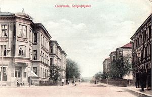 Postkort. Christiania, Sorgenfrigaden.