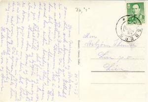 KPH ÅSBERG på kort med motiv Dagali, broen over Numedalslågen. Kortet datert i 63. 4 pkti postal III. Pen kvalitet