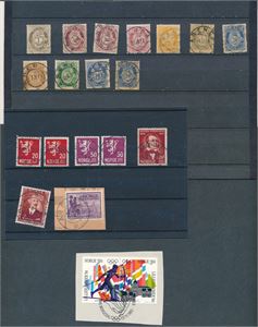 STEMPLER "ARENDAL" på diverse merker. Et par stemplet "MORGEDAL" følger med