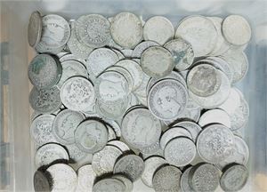SVERIGE parti silvermynt 80% tot. vikt 1.080 gr