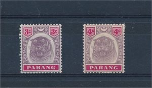 MALAYSIA - PAHANG x SG 14-15, 1895-99 Tiger, 2 verdier (£ 34)