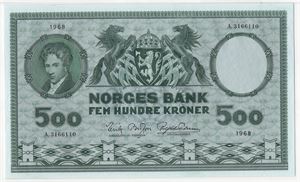 500 kroner 1968 A.3166110. Kv.0