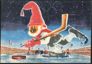 Drøyt 70 Jule-/Kunstnerkort i album.